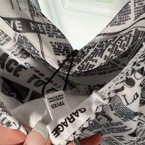 Garage Newspaper Form Fitted Dress